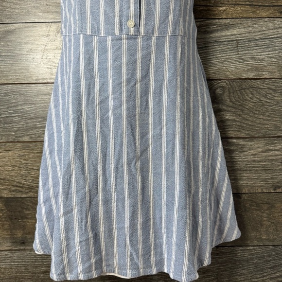 Hollister Blue White Striped Baby Doll Sundress Y2K Halter Mini Smocked Medium - Picture 4 of 9
